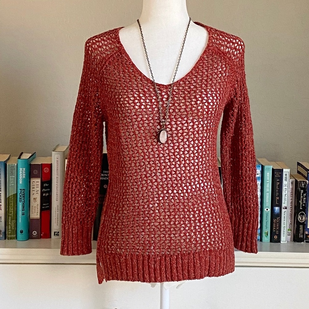 Lucky Brand | Pink Net Sweater